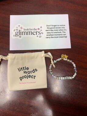 Little Words Project "Glimmer" Beaded Word Bracelet - Iridescent
